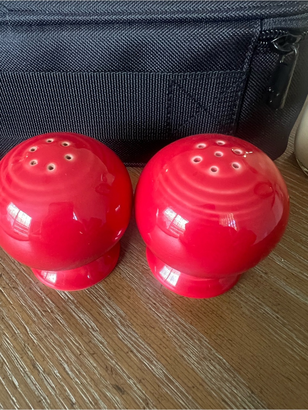 Fiesta Red Glossy Ceramic Salt and Pepper Shakers